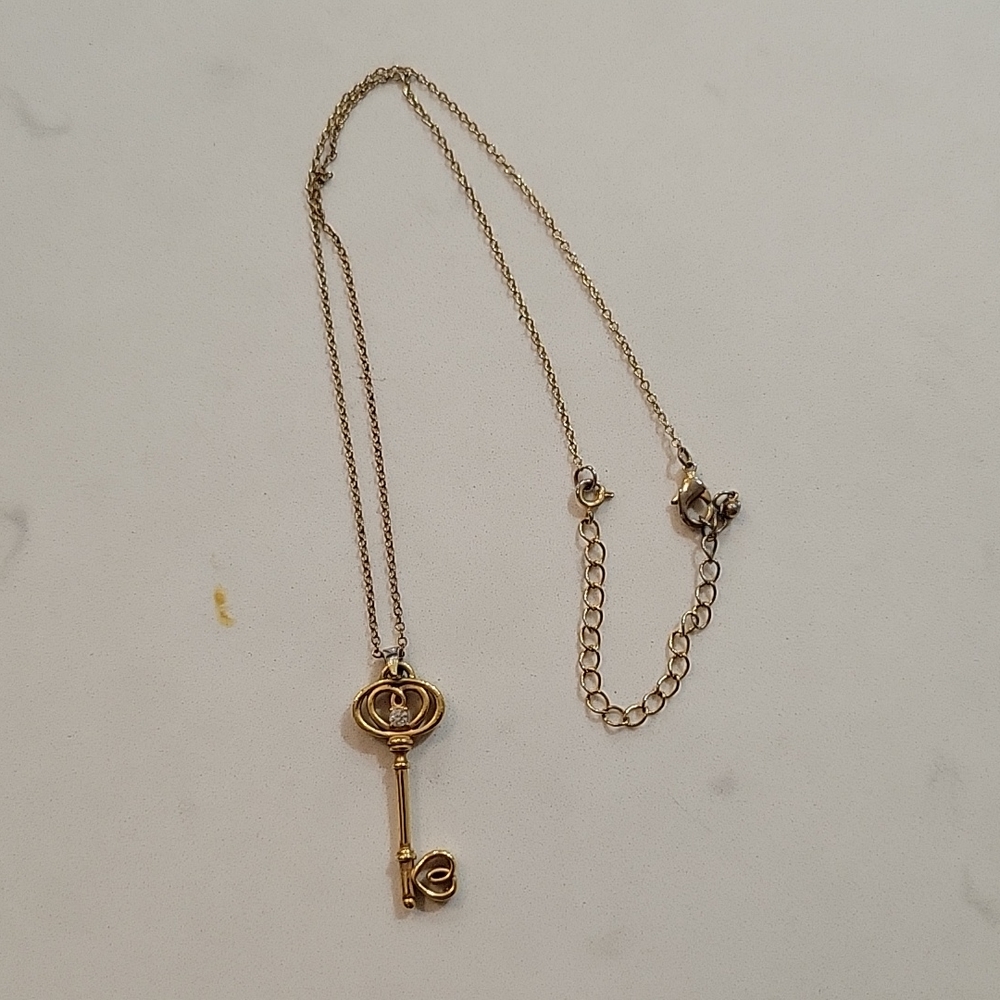 Gold key necklace